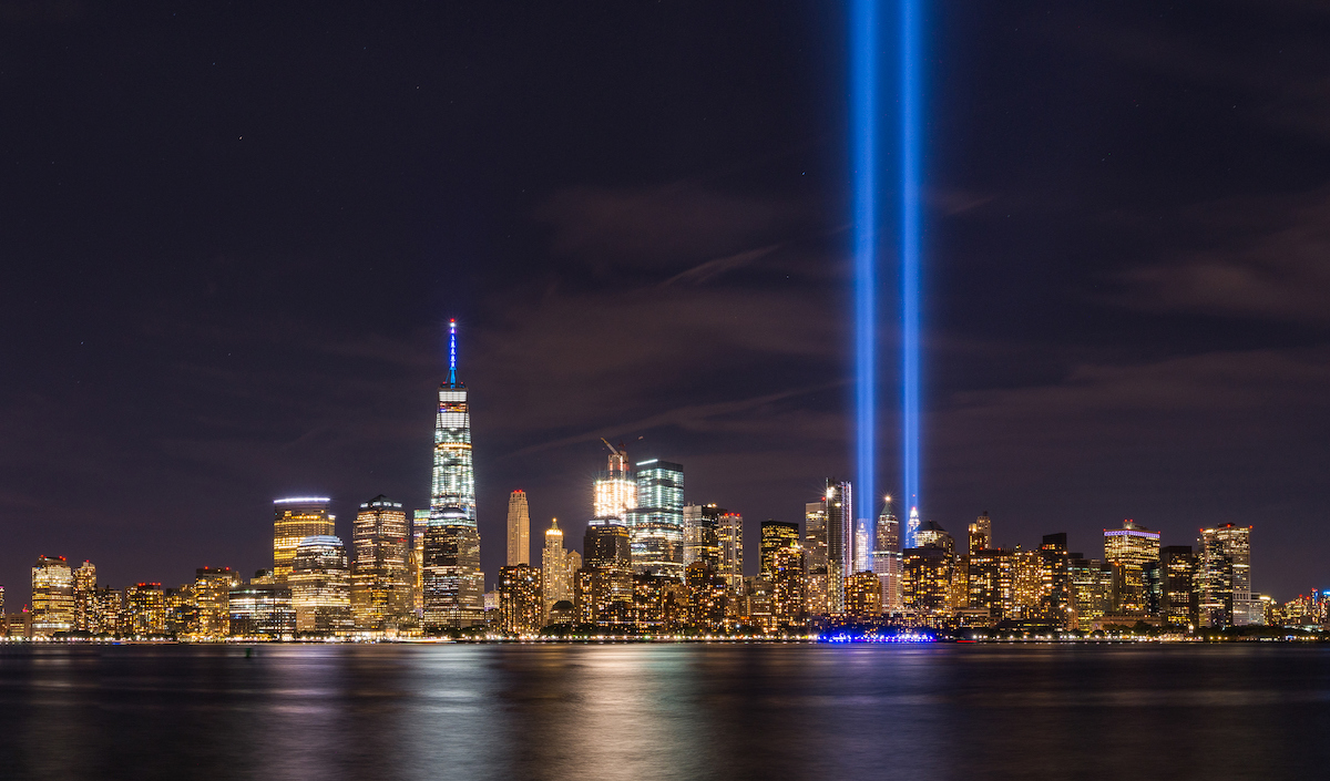 Tribute in light memorial in from New Jersey.